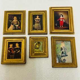 Group of Six Gilt Framed Works of Old Masters