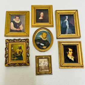 Group of Seven Gilt Framed Works of Old Masters