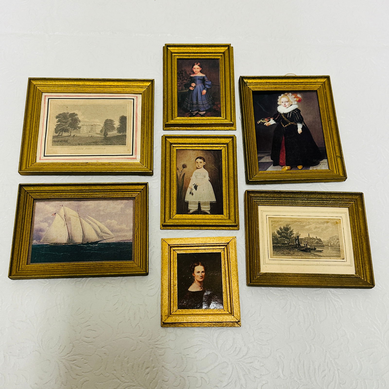 Gilt Framed Artwork with Framed Sailing Ship (1 of 11)