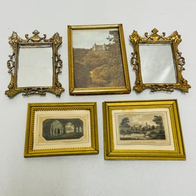 Gilt Framed Mirrors and Landscapes