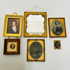 Gilt Framed Mirror, Portraits and Daguerreotypes
