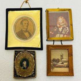 Group of Four Dollhouse Framed Miniature Artwork