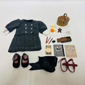 American Girl Doll Samantha School Dress, Books and Lunch Tin