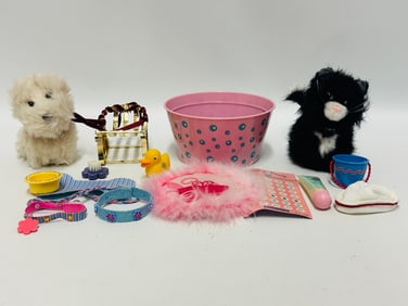 American Girl Doll Pets Grouping with Sled