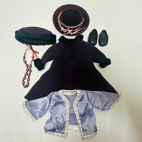 American Girl Doll Plum Coat and Nellie PJ Top