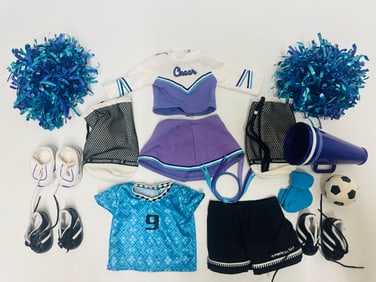 American Girl Doll of Today Cheerleading and Soccer Outfits
