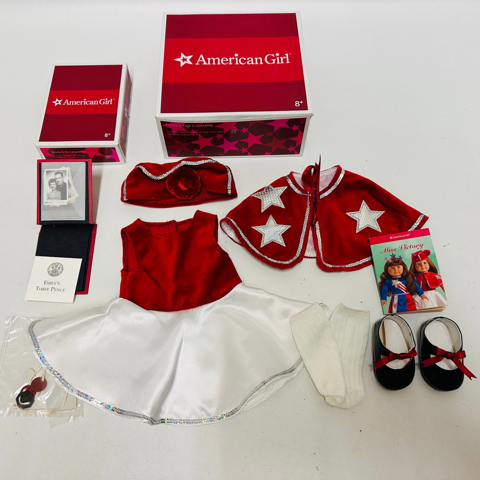 American Girl Doll Emily Tap Costume: American Girl Doll Emily Tap Costume ------------------ please review all pictures carefully because they are part of the description and show condition issues if any ------------------ please conside