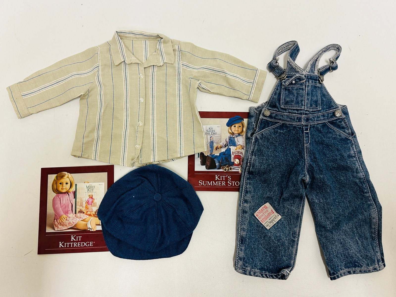 American Girl Doll Kit Overalls Outfit: American Girl Doll Kit Overalls Outfit ------------------ please review all pictures carefully because they are part of the description and show condition issues if any ------------------ please consi