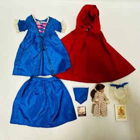 American Girl Doll Felicity Christmas Gown and Red Cardinal Cape