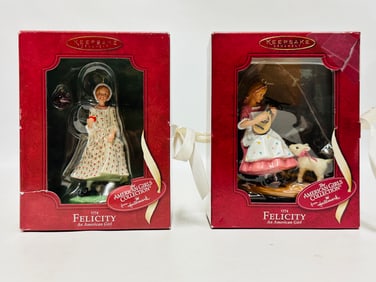 Two American Girl Doll Felicity Hallmark Keepsake Ornaments
