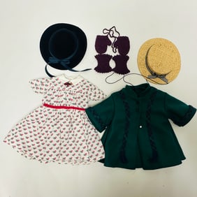 American Girl Doll Addy Summer Dress, Straw Hat and Winter Coat