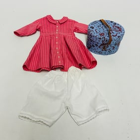American Girl Doll Addy Meet Dress and Bandbox