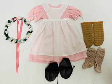 American Girl Doll Kirsten Apron Dress and Daisy Wreath