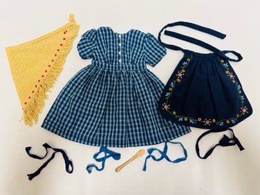 American Girl Doll Kirsten Checked Dress and Apron