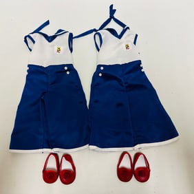 Two sets American Girl Doll Kt Beach Pajamas and Slippers