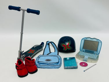 American Girl Doll Lindsey Bergman Scooter, Laptop and Helmet