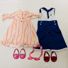 American Girl Doll Kit Striped Nightgown and Beach Pajamas