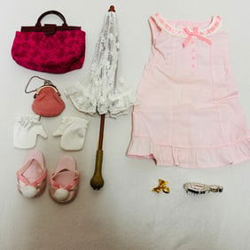 American Girl Doll Samantha Beforever Travel Bag, Parasol and Nightgown