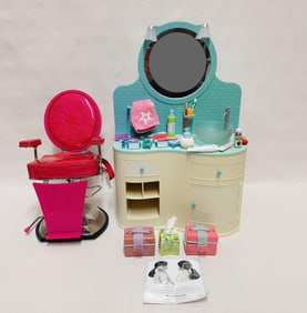 American Girl Doll Bathroom Vanity and Salon Grouping