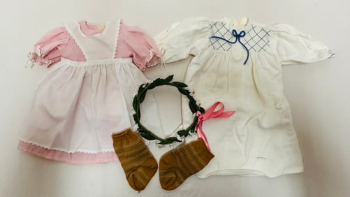 American Girl Doll Kirsten Apron Dress, Daisy Wreath and Nightgown
