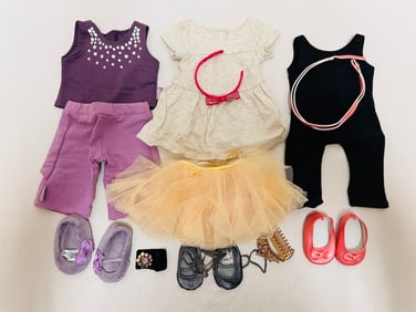 American Girl Doll Isabelle and TM Clothes Grouping