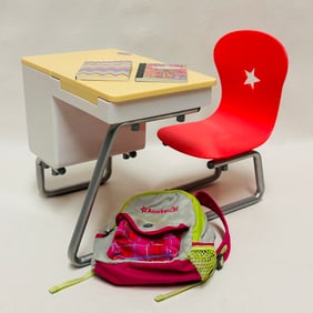 American Girl Doll School Desk and Backpack