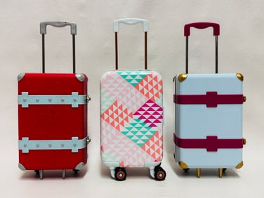 American Girl Doll Group of three Suitcases