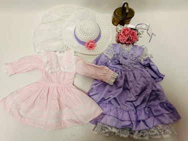American Girl Doll Nellie Spring Party and Samantha Bridesmaid Dresses