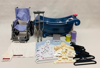 American Girl Doll Wheelchair, Bathtub and Hangers