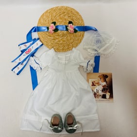 American Girl Doll Felicity Summer Gown and Straw Hat
