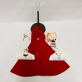 American Girl Felicity Red Cardinal Cape, Doll Stand and Accessories