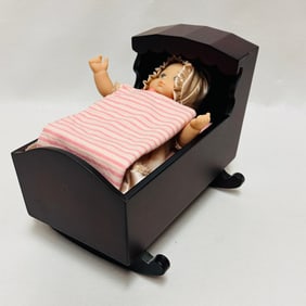 American Girl Baby Polly Doll with Cradle and Bedding