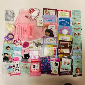 Large Collection American Girl Doll Cards, Salon Items and Accessories