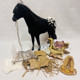 American Girl Doll Kaya Horse Steps High, Saddle and Cradle Board