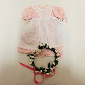 American Girl Doll Kirsten Apron Dress and Daisy Wreath