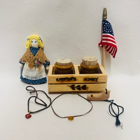 American Girl Kirsten Fourth of July Fun, Amber Necklace and Christmas Doll Sari