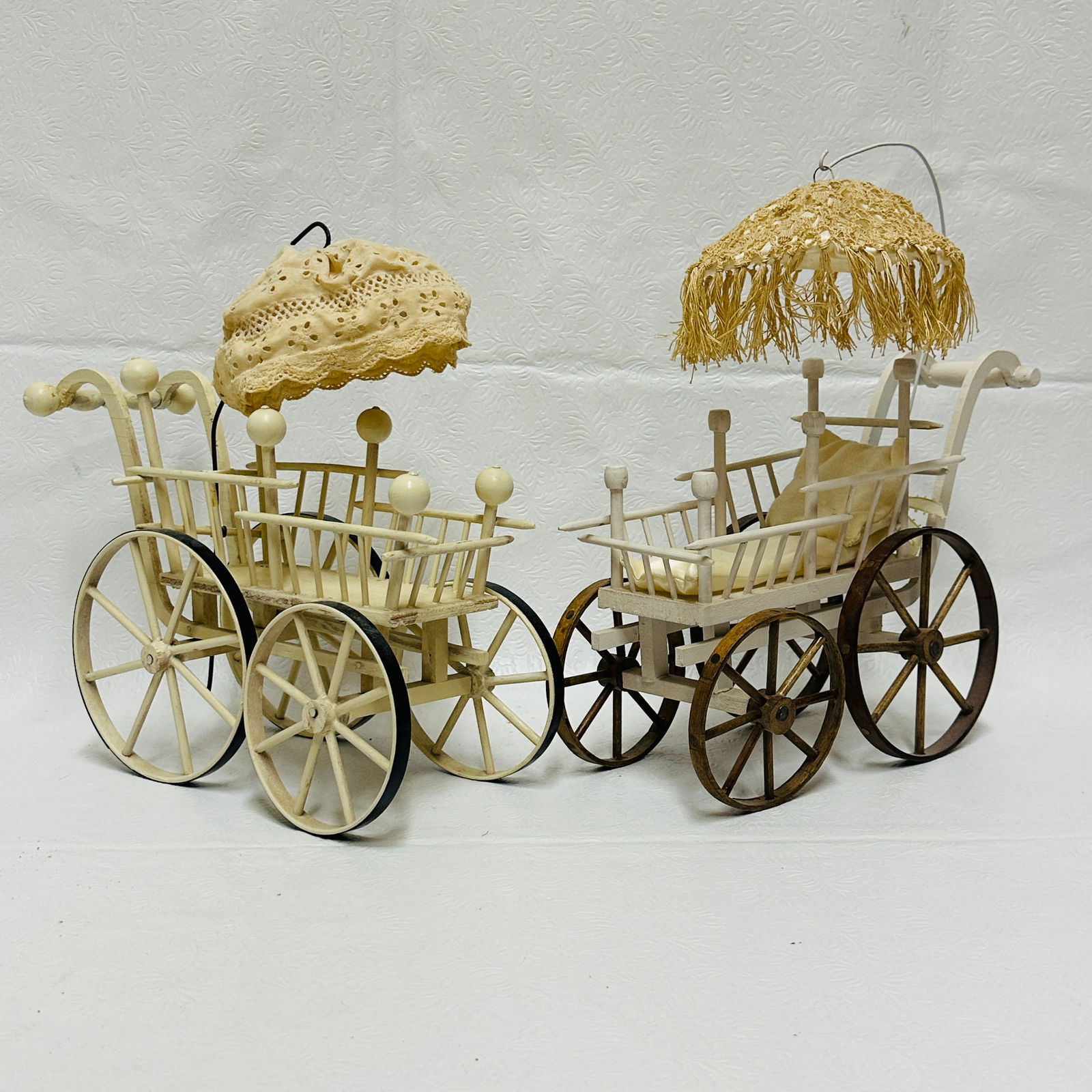 Two elaborate Doll Carriages with sun shade (1 of 8)