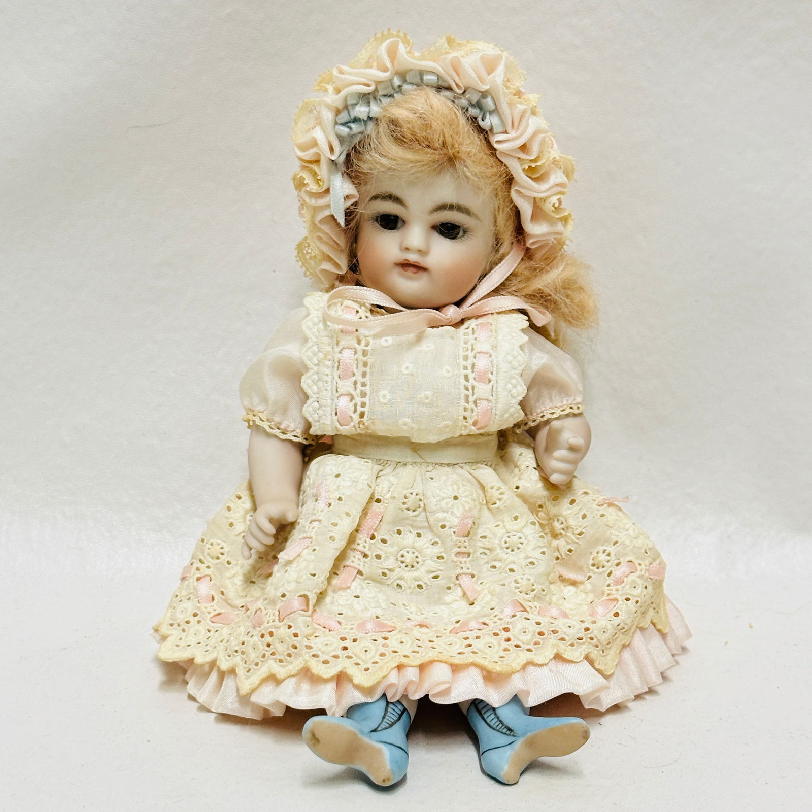 Beautiful All Bisque Doll incised B. Walter: Beverly Walters reproduction, Beautiful All Bisque Doll incised B. Walter ------------------ please review all pictures carefully because they are part of the description and show condition issues if