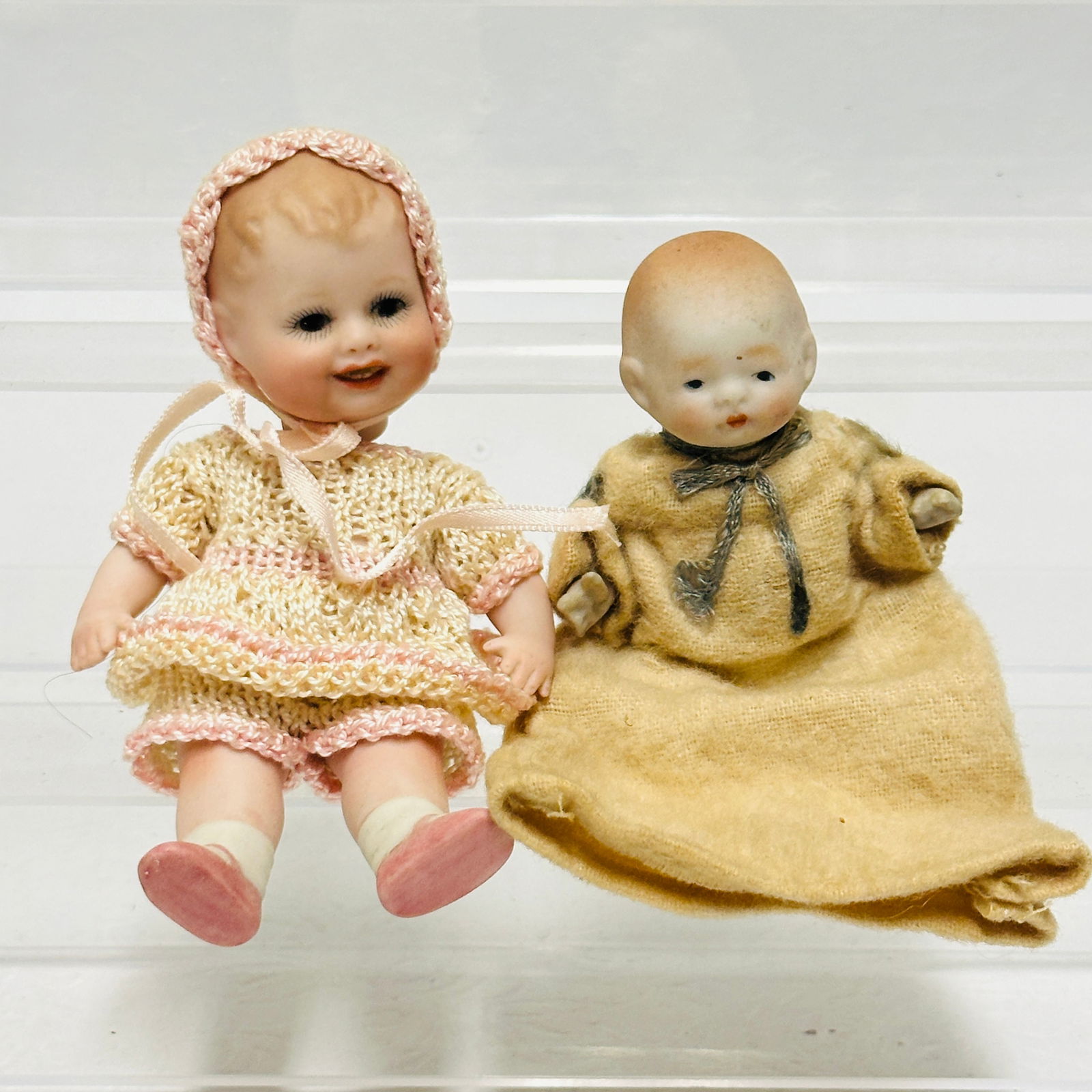 Two Dollhouse Miniatures All Bisque Dolls (1 of 12)