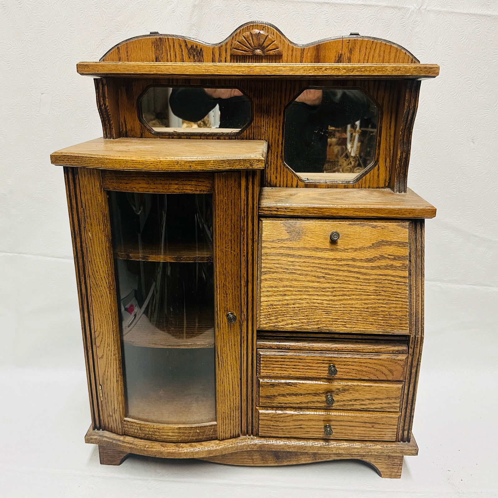 Doll size Oak Larkin Side by Side Secretary Desk (1 of 7)