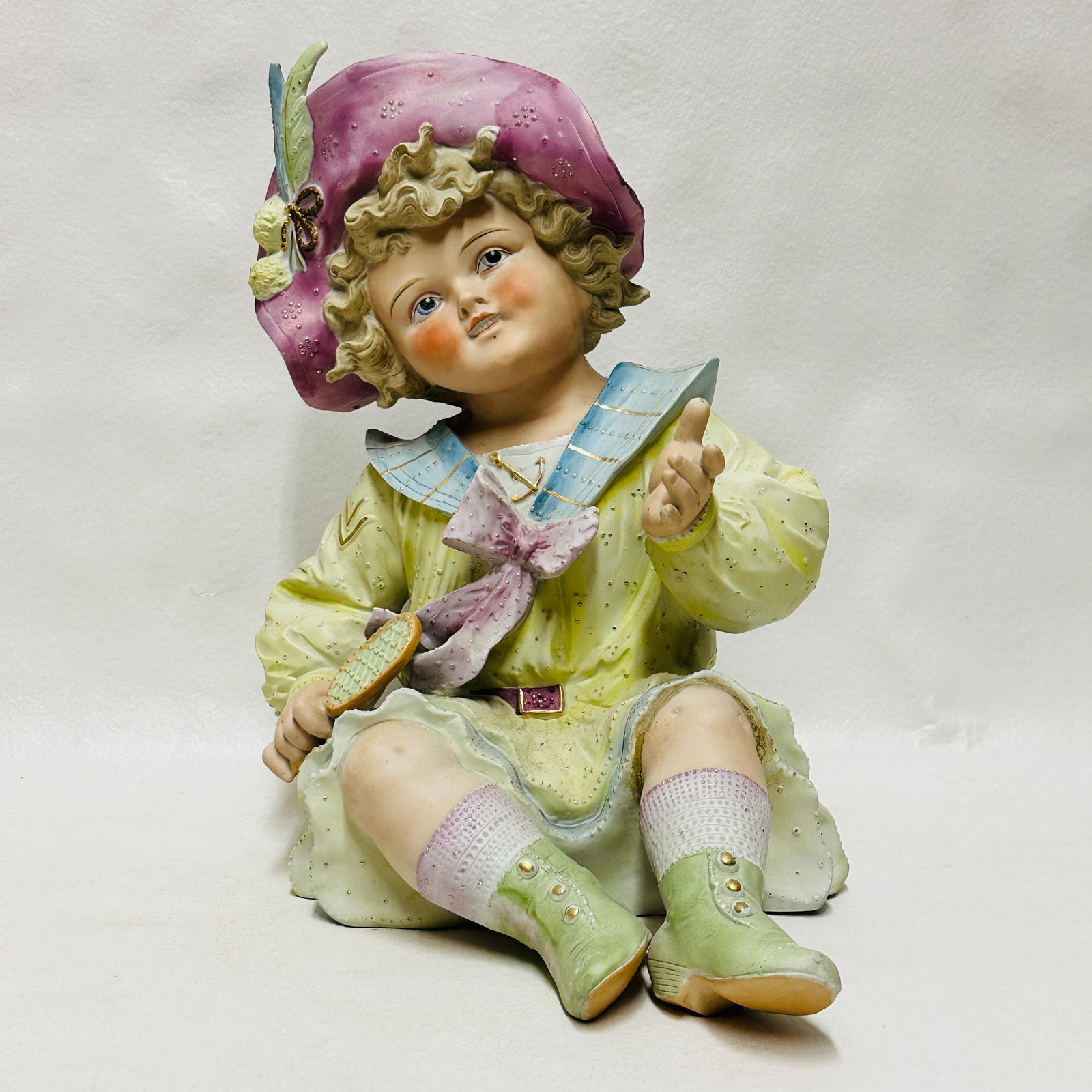 German Conta and Boehme Large painted Bisque Piano Baby (1 of 10)