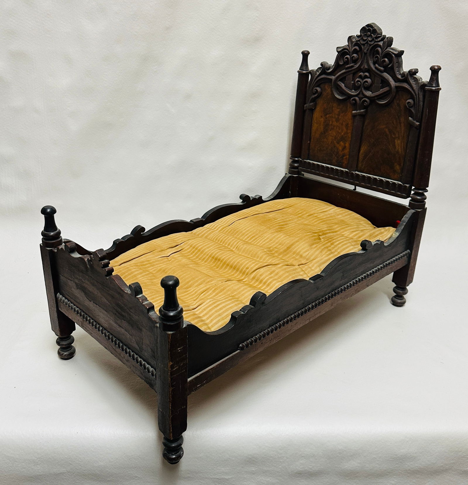 Antique Victorian Walnut Doll Bed (1 of 9)