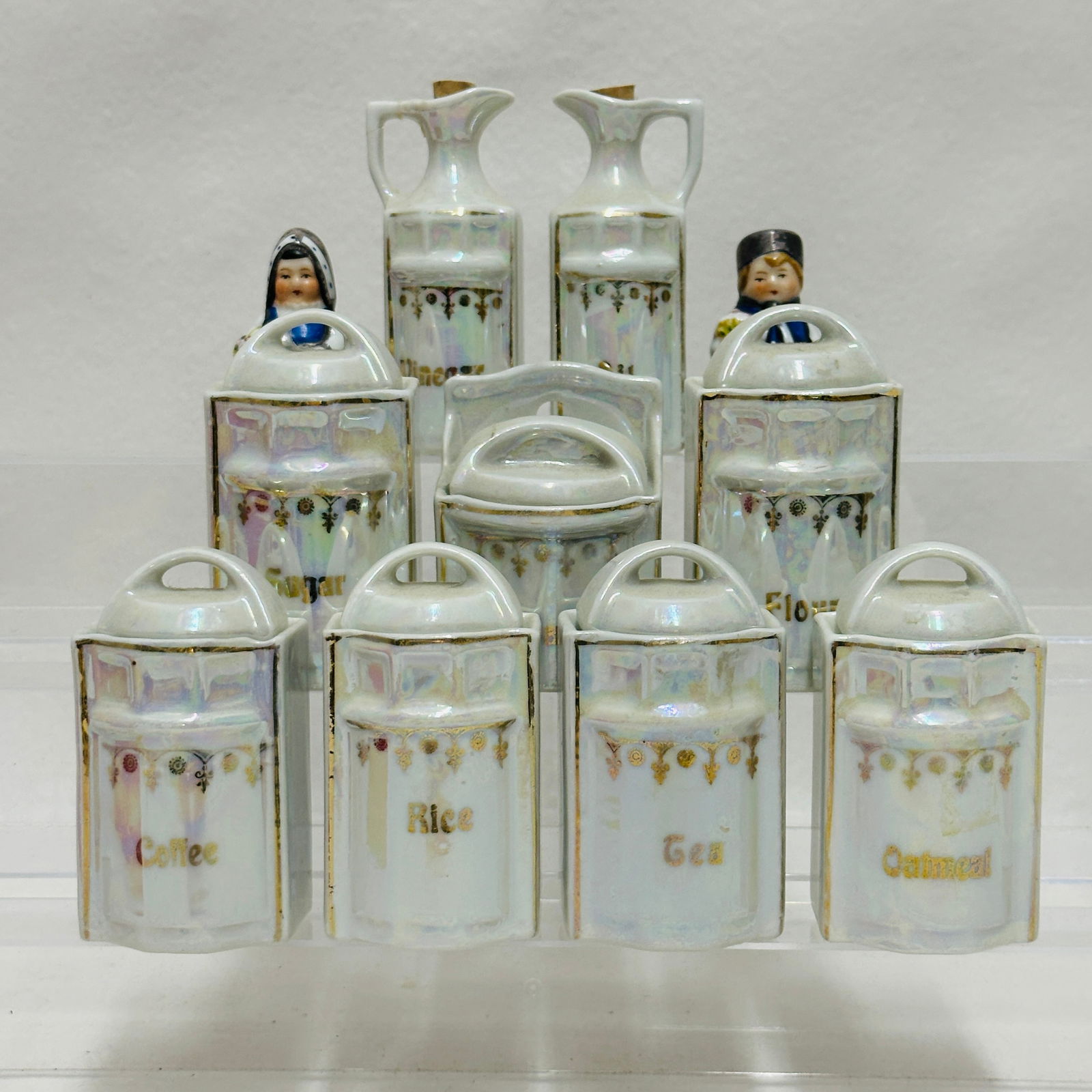 Dollhouse Miniature German Lusterware Canister set (1 of 9)