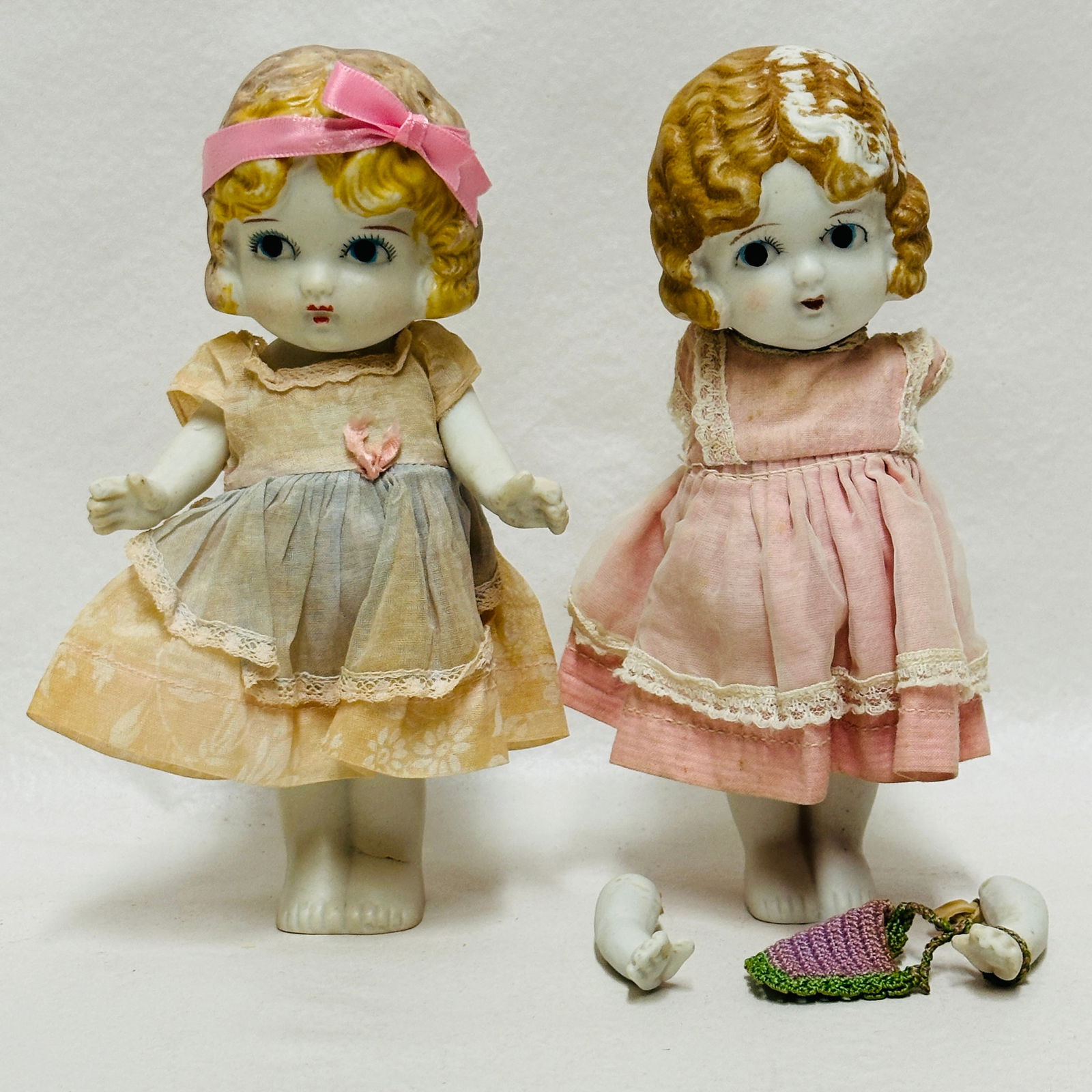 Two Dressed All Bisque Dolls (1 of 5)