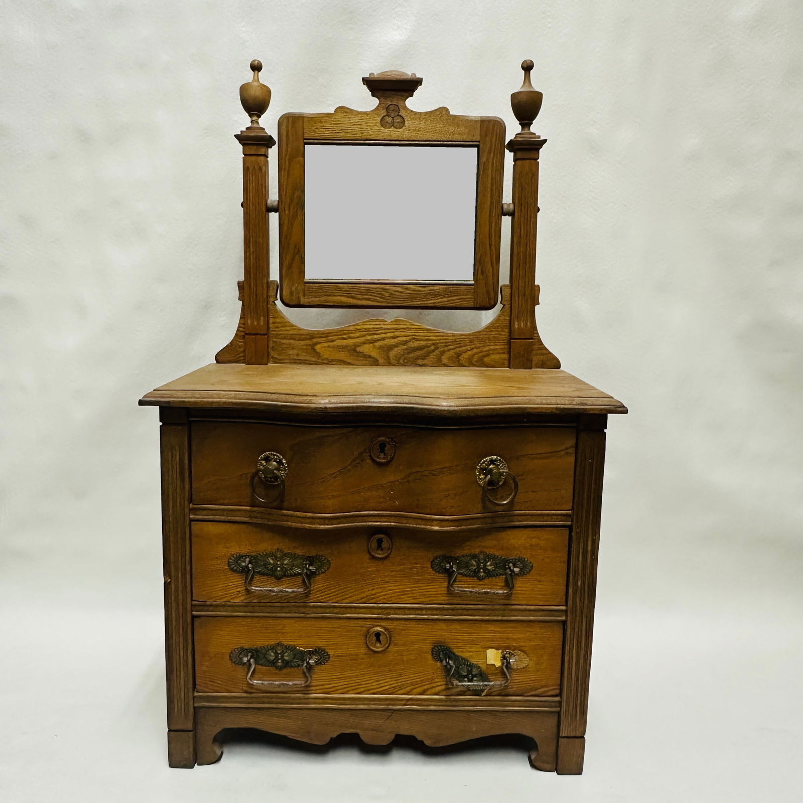 Doll Size American Victorian Chest of Drawers with Mirror (1 of 9)