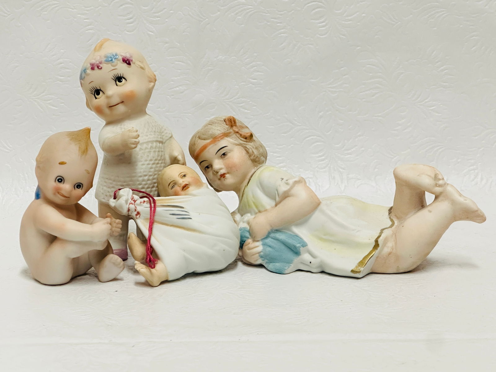 Grouping Porcelain Piano Figures including Shackman: Grouping Porcelain Piano Figures including Shackman ------------------ please review all pictures carefully because they are part of the description and show condition issues if any ------------------