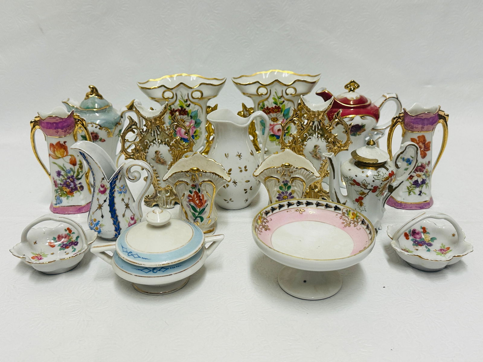 Collection of Miniature Porcelain Vase, Coffee Pots and Urns (1 of 20)