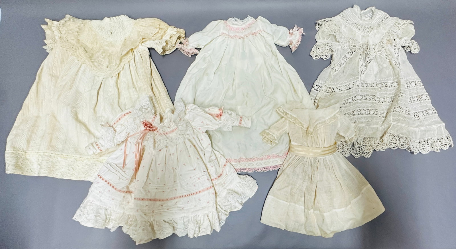 Antique and Vintage Doll Dresses: Antique and Vintage Doll Dresses ------------------ please review all pictures carefully because they are part of the description and show condition issues if any ------------------ please consider th