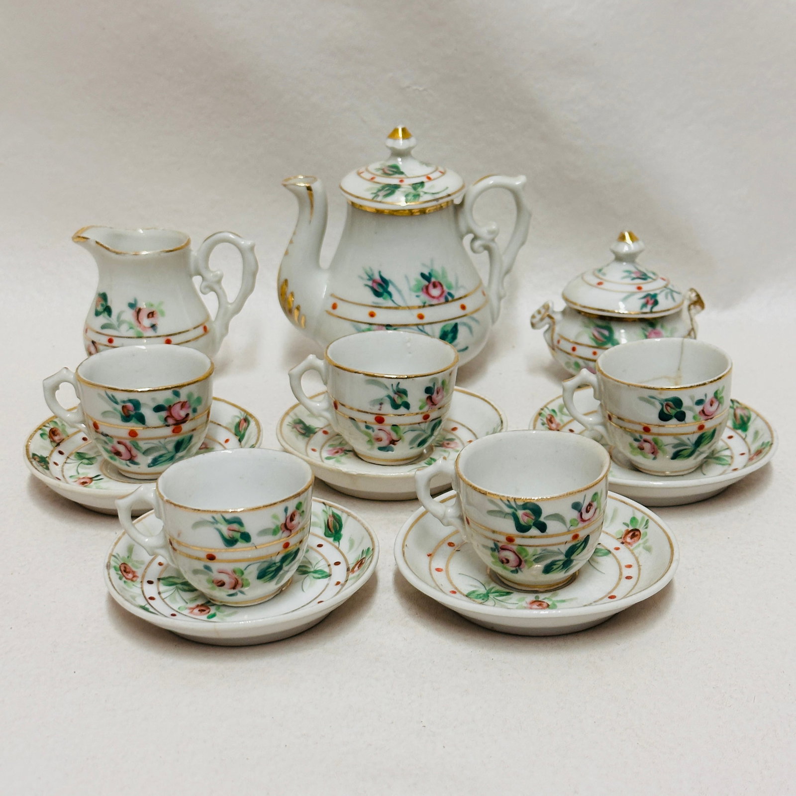 Antique handpainted Doll size Tea Set (1 of 7)