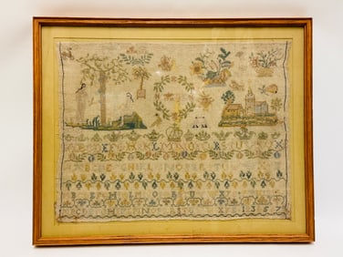 Sampler Elizabeth Thorpe 1850 pattern by From the Heart Needle Art.